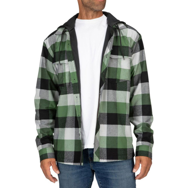 Рубашка Coldweather Hoody (moss green buffalo plaid; Мужской; L)
